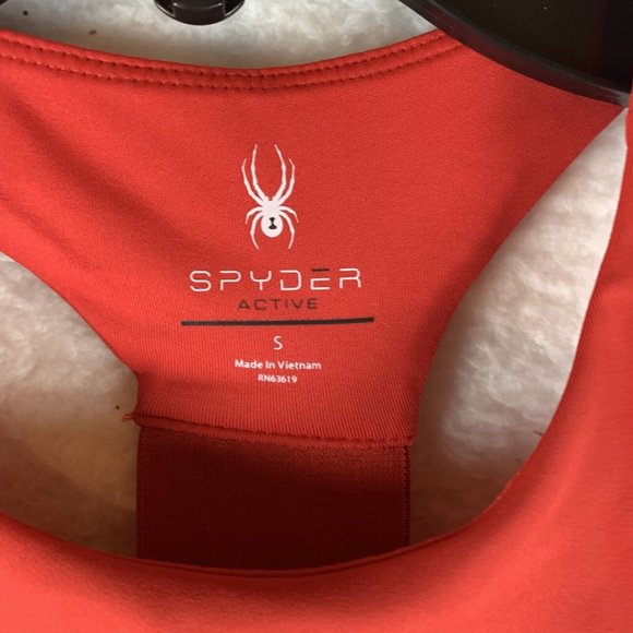 Spyder Active Padded Sport Bra Women‎ Small Red Racerback Polyester Stretch 6993 - Picture 2 of 8